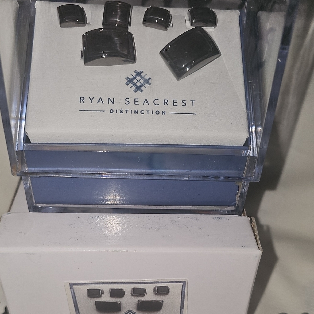 Ryan Seacrest Distinction NWT Men’s Cufflink Set in Gunmetal Black - Picture 1 of 5